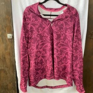 Lands' End Pink Long Sleeve Scoop Neck Graphic Sweatshirt. Xl